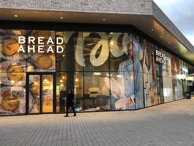 The exterior of the Bread Ahead bakery, serving some of the best mince pies in London