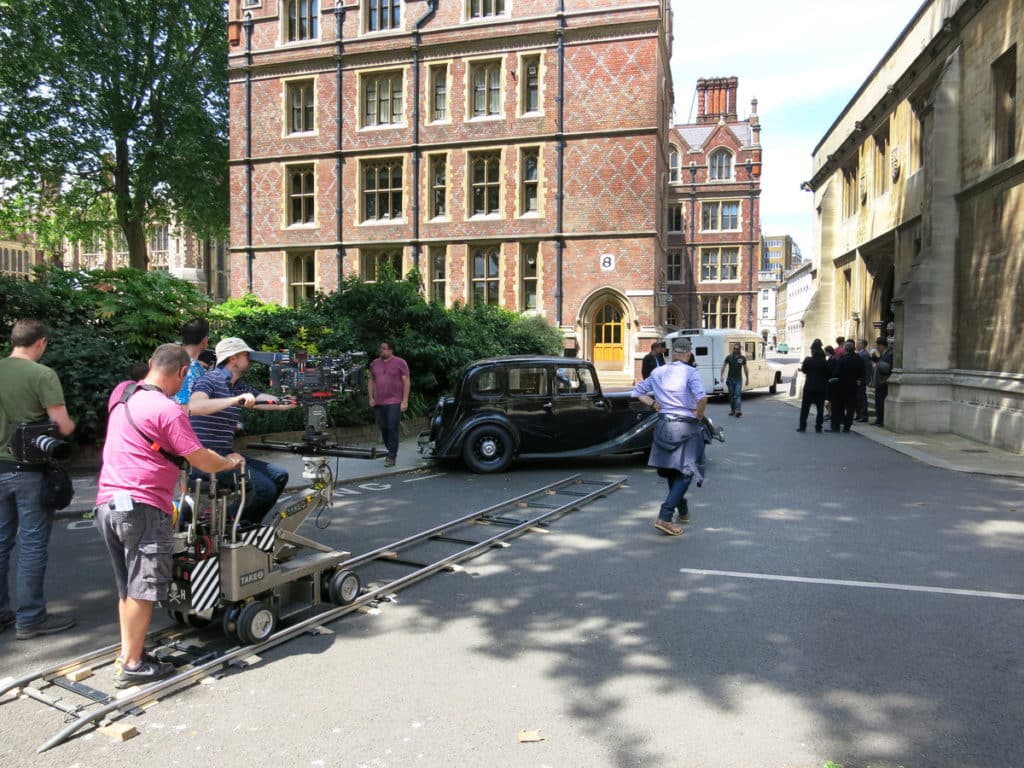 A crew filming a flick in Central London