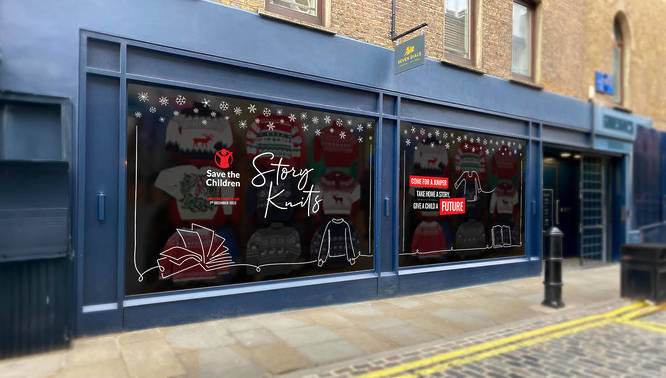 The shopfront of Save the Children's pop-up store